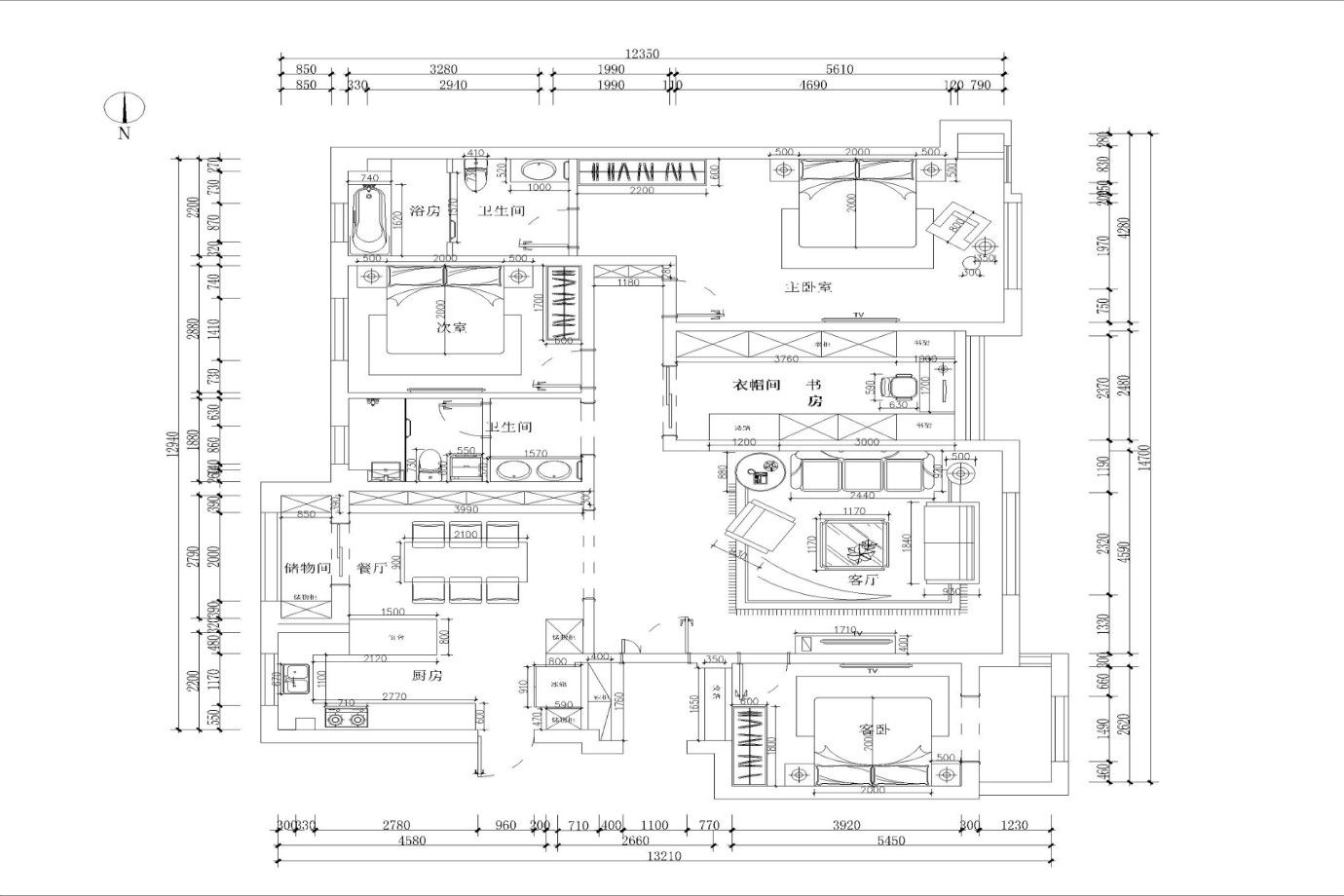 万锦紫园 -三室两厅-140m²-后现代风格